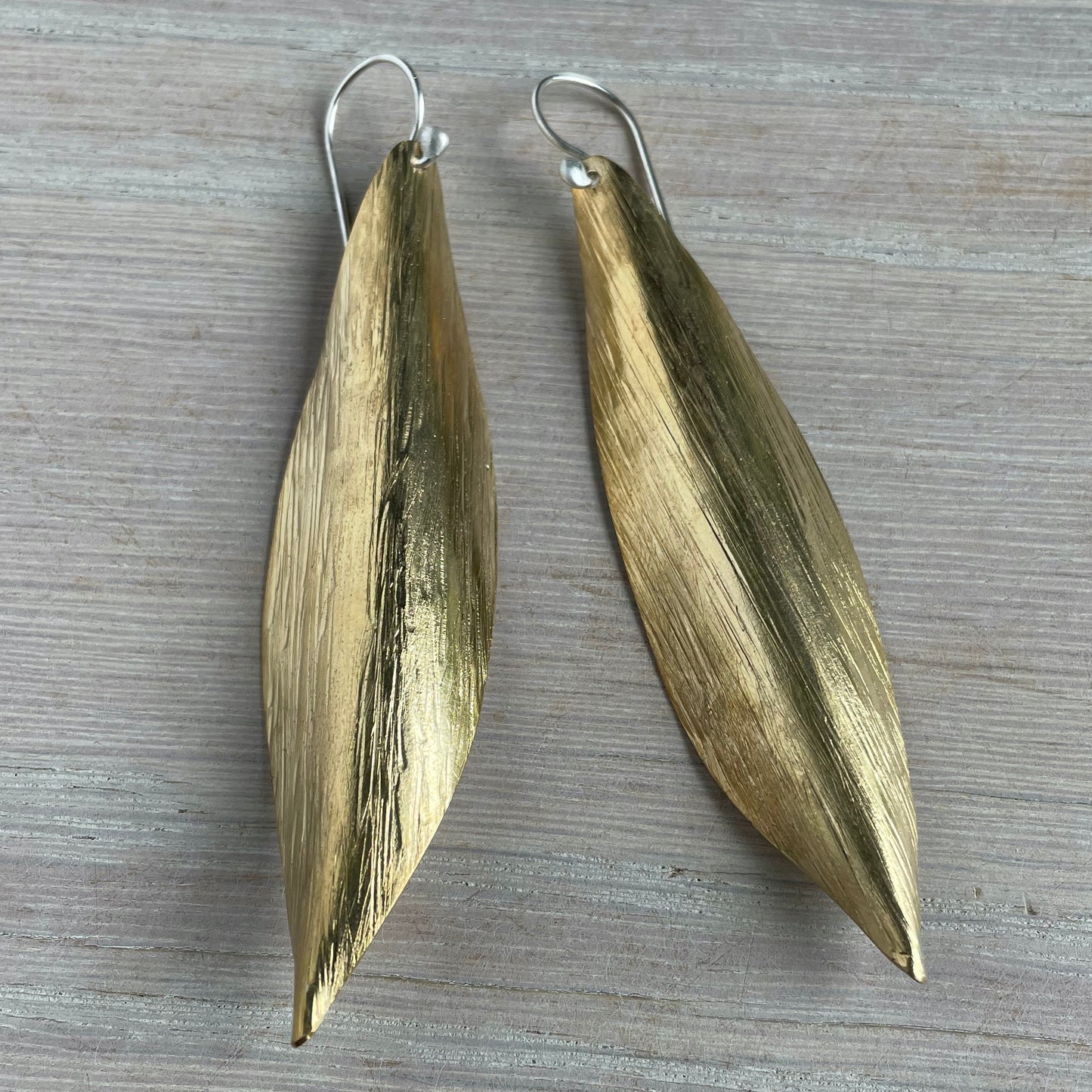 Brass Leaf Earrings