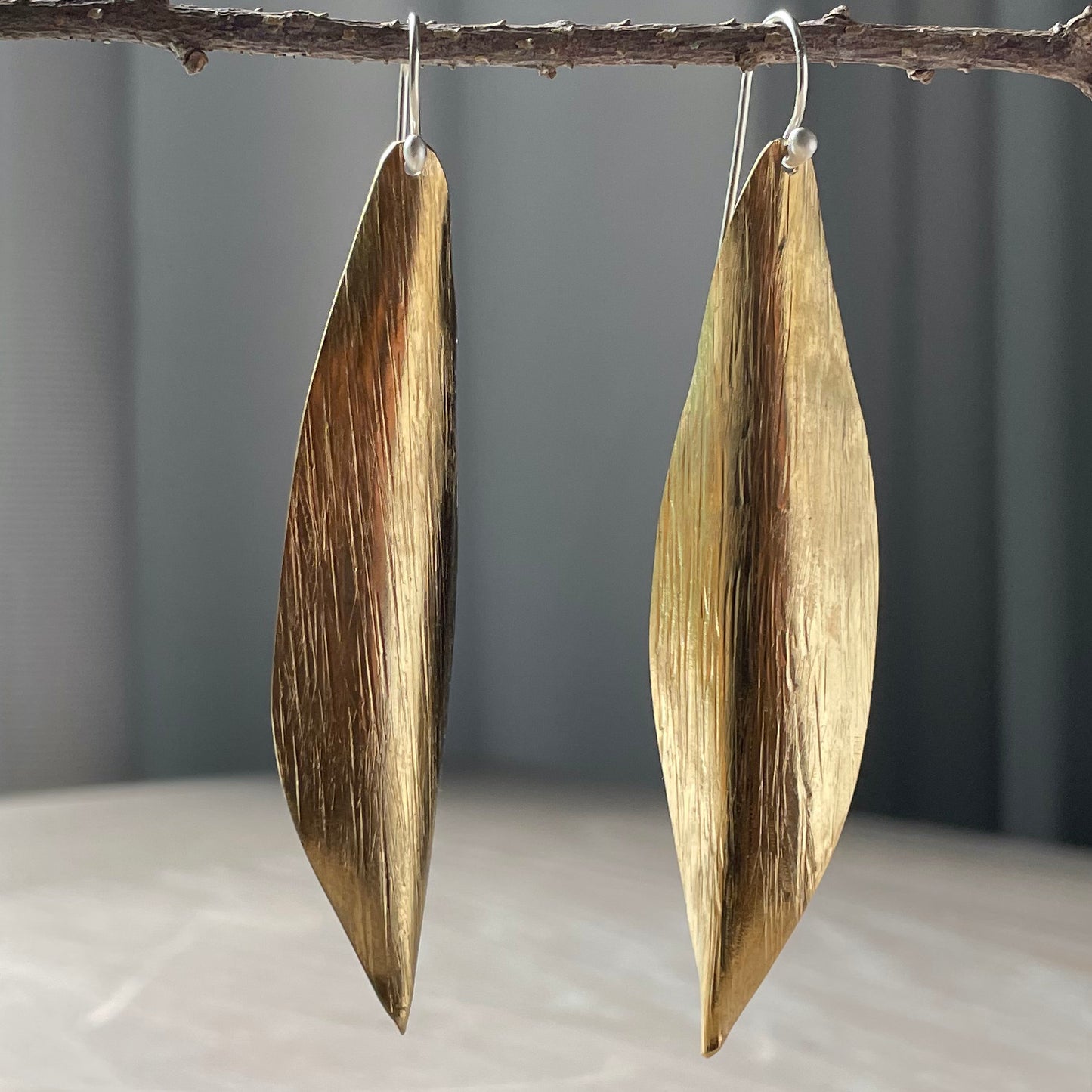 Brass Leaf Earrings