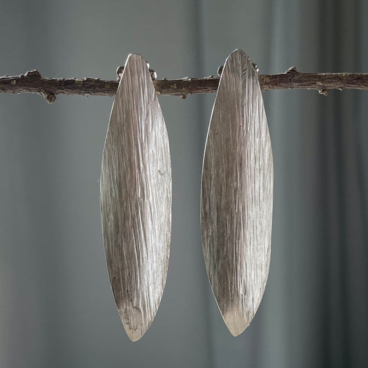 Argentium Silver Leaf Earrings