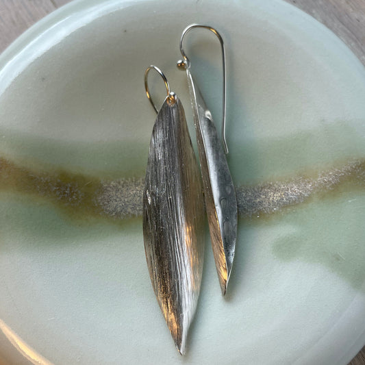 Argentium Silver Leaf Earrings