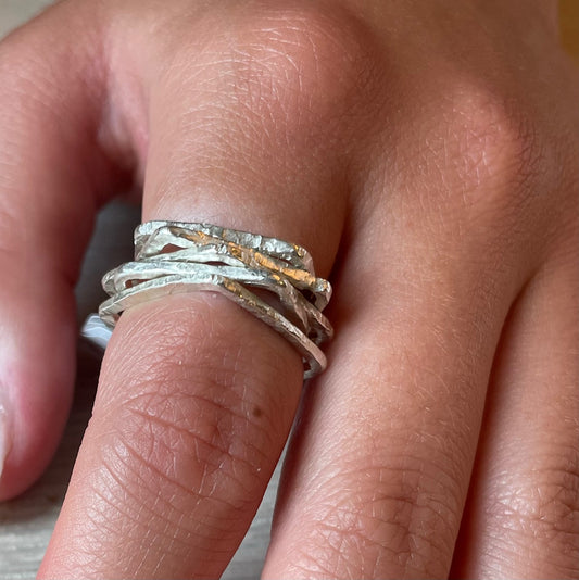 Handcrafted Argentium Silver Square Rings