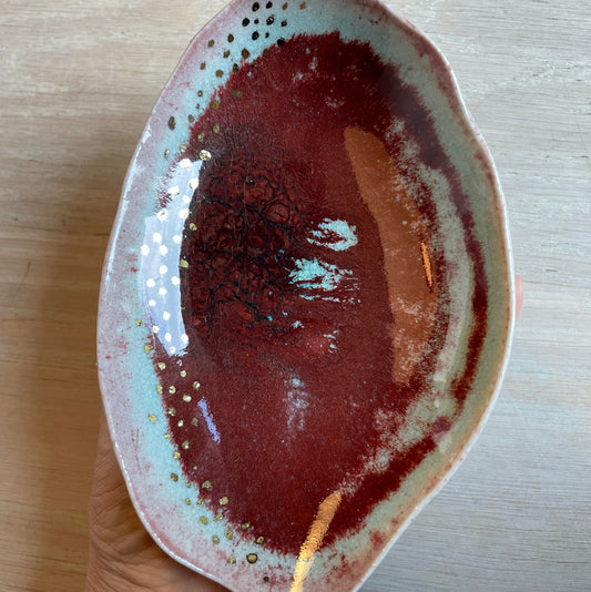 Porcelain Dish with 22k Gold Lustre